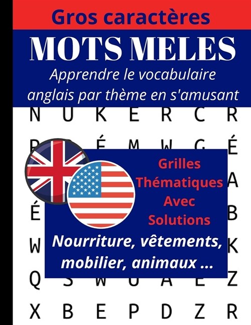 Mots Meles: en anglais, mots cach? adultes en gros caract?es, livre de mots m??, grand format ( A4 ) (Paperback)