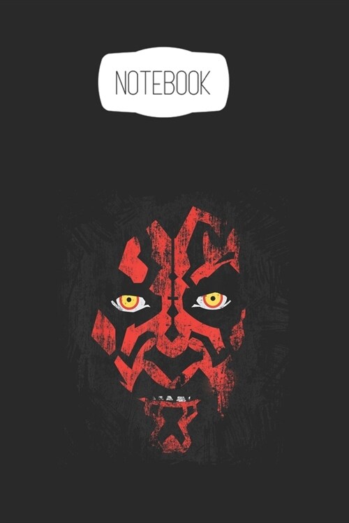Notebook: Star Wars Darth Maul Weathered Face Black Cover College Lined Ruled Paper Notebook Journal Size 6inx9in for Back to Sc (Paperback)