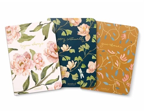 Gracelaced Lined Notebooks, Set of 3, Rejoice, Pray, Give (Other)