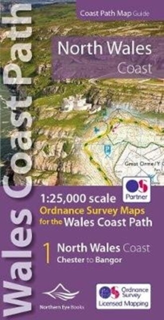 North Wales Coast Path Map : 1:25,000 scale Ordnance Survey mapping for the Wales Coast Path (Paperback)