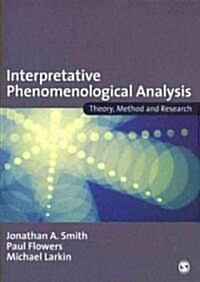 Interpretative Phenomenological Analysis: Theory, Method and Research (Paperback)