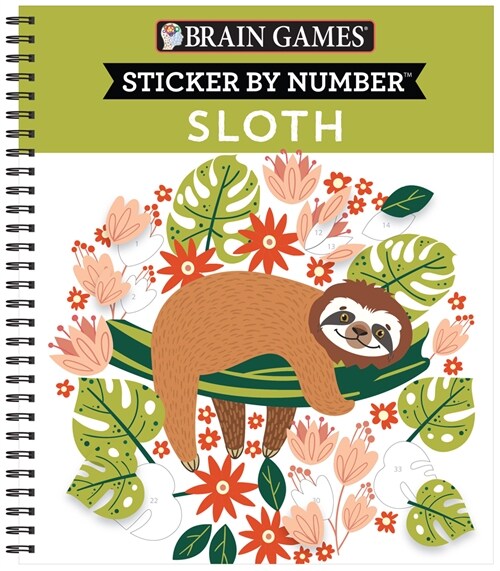 Brain Games - Sticker by Number: Sloth (Spiral)