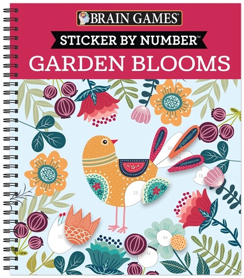 Brain Games - Sticker by Number: Garden Blooms (Spiral)