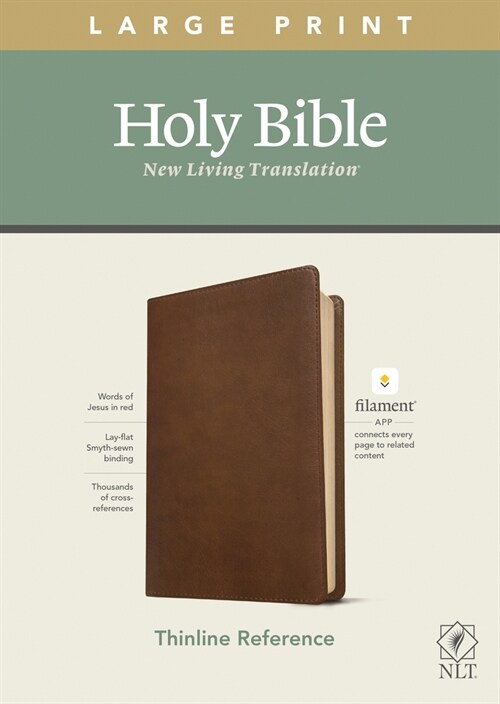 NLT Large Print Thinline Reference Bible, Filament Enabled Edition (Red Letter, Leatherlike, Rustic Brown) (Imitation Leather)