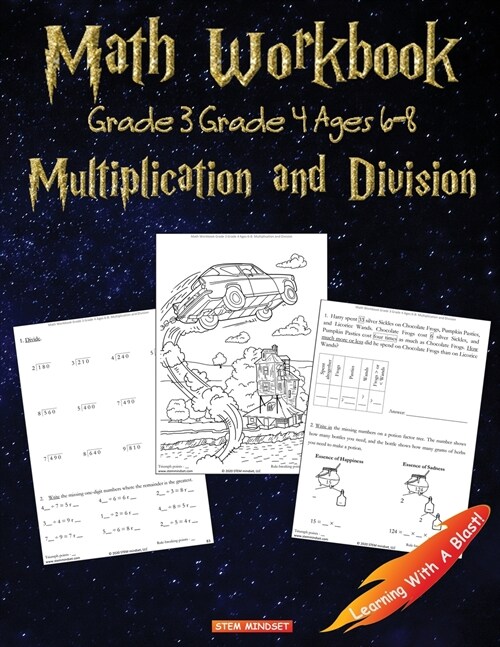 Math Workbook Multiplication and Division: Grade 3, Grade 4, the Unofficial Harry Potter Coloring Book (Paperback)