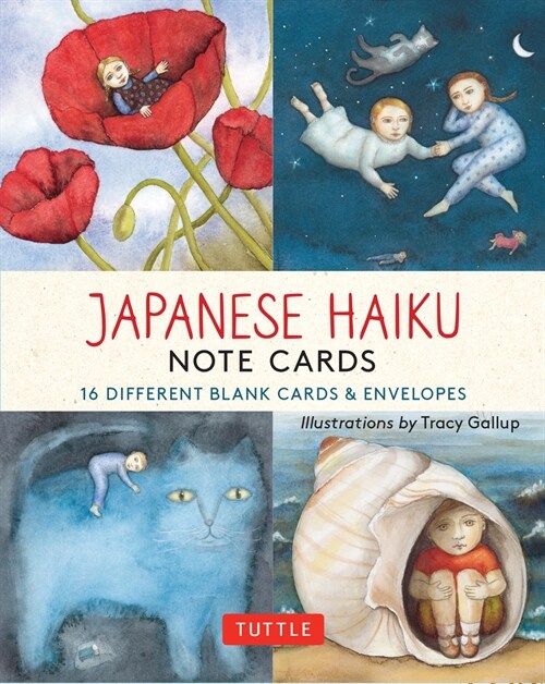 Japanese Haiku,16 Note Cards: 16 Different Blank Cards with 17 Star Patterned Envelopes in a Keepsake Box! (Novelty)