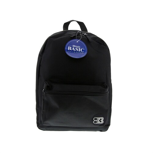 Bazic Basic Collection Polyester School Backpack, Solid, Black (Other)