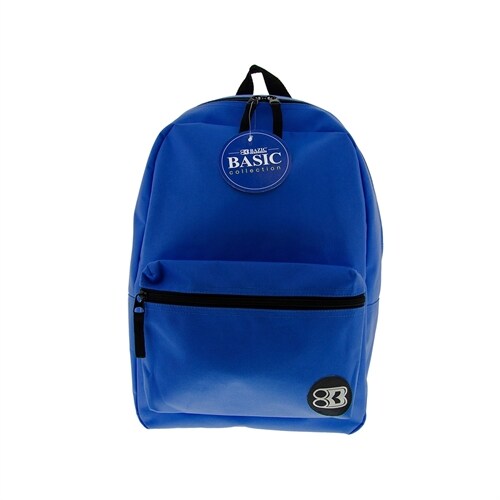 Bazic Basic Collection Polyester School Backpack, Solid, Blue (Other)
