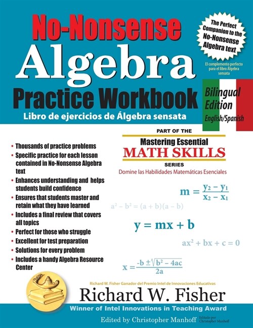 No-Nonsense Algebra Practice Workbook, Bilingual Edition: English-Spanish (Paperback)