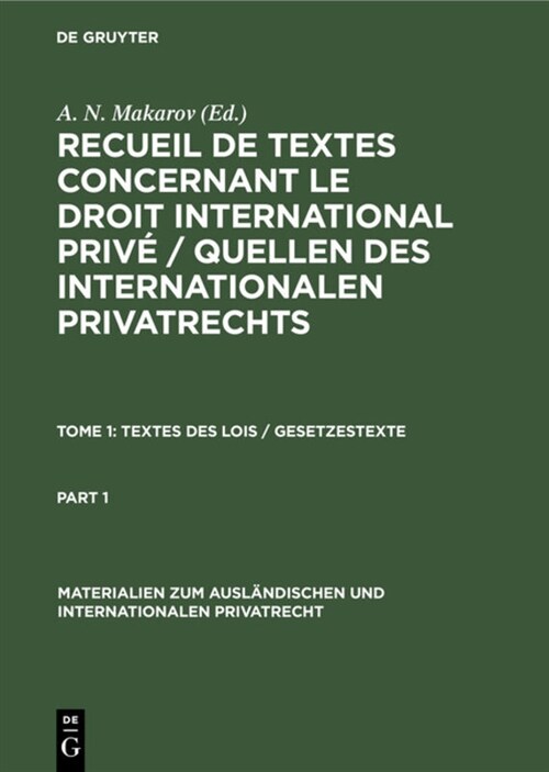 Textes Des Lois / Gesetzestexte (Hardcover, 2, Edition, Reprin)