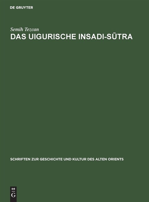Das Uigurische Insadi-Sūtra (Hardcover, Reprint 2020)