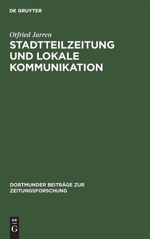 Stadtteilzeitung Und Lokale Kommunikation (Hardcover, Reprint 2020)