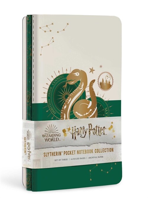 Harry Potter: Slytherin Constellation Sewn Pocket Notebook Collection (Set of 3) (Paperback)