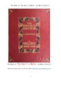 악마의 자동차 (The Book of The Devil's Motor, by Marie Corelli) 커버