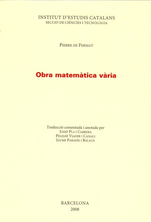 OBRA MATEMATICA VARIA (Paperback)