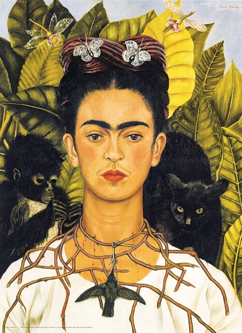 Self-Portrait with Thorn Necklace and Hummingbird by Frida Kahlo 1000-Piece Puzzle (Other)