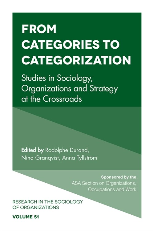 From Categories to Categorization : Studies in Sociology, Organizations and Strategy at the Crossroads (Paperback)