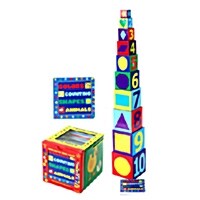 Colors, Counting, Shapes, Animals Building Blocks & Board Book Set (색깔,숫자,도형,동물 블럭북)