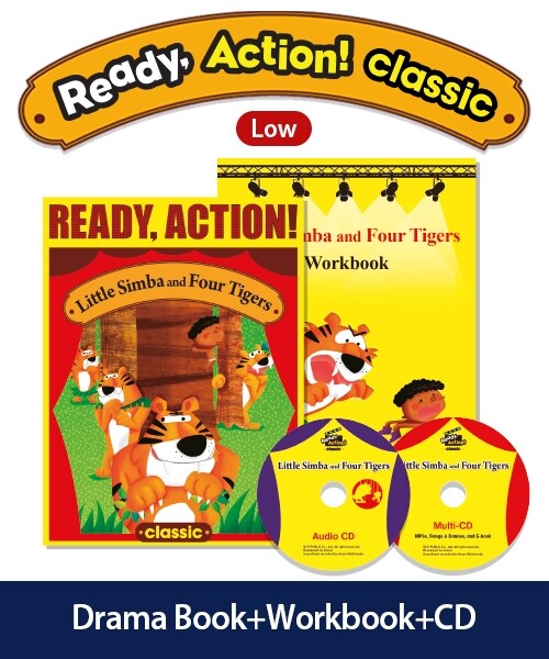 Ready Action Classic Low : Little Simba and Four Tigers (Student Book with CDs + Workbook)