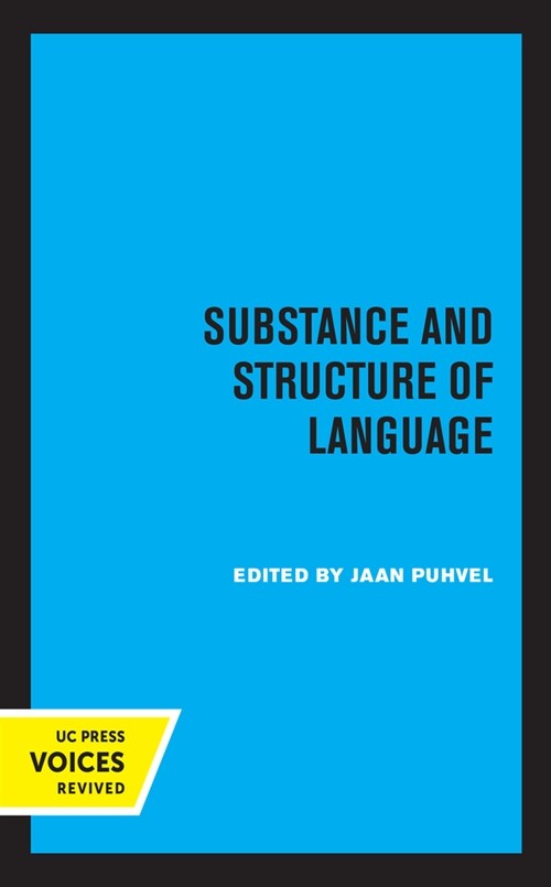 Substance and Structure of Language (Hardcover, 1st)
