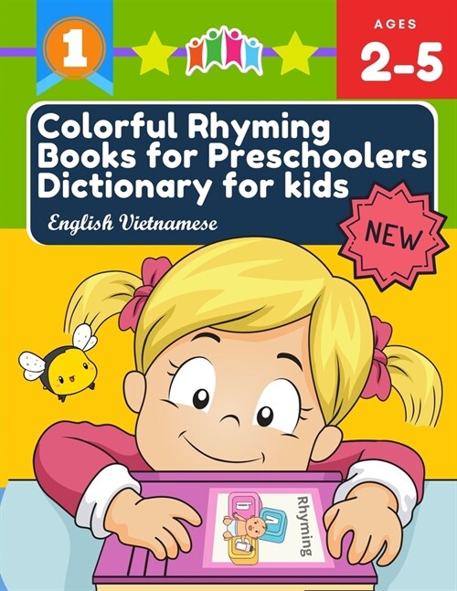 Colorful Rhyming Books for Preschoolers Dictionary for kids English Vietnamese: My first little reader easy books with 100+ rhyming words picture card (Paperback)