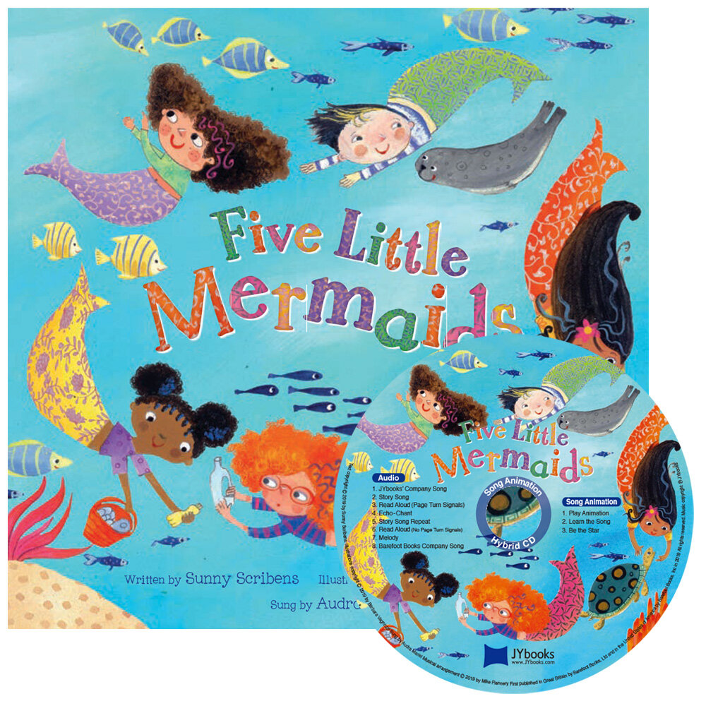 노부영 송 애니메이션 Five Little Mermaids (Paperback + Hybrid CD)