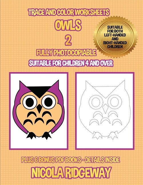 Trace and color worksheets (Owls 2) (Paperback)