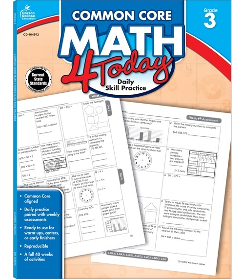 Common Core Math 4 Today, Grade 3: Daily Skill Practice Volume 6 (Paperback)