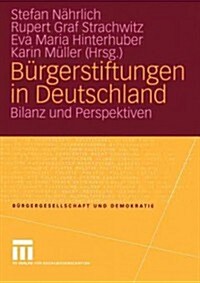 B?gerstiftungen in Deutschland: Bilanz Und Perspektiven (Paperback, 2005)