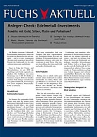 Anleger-Check Edelmetall-Investments: Rendite Mit Platin, Gold, Silber Und Palladium (Paperback, 2011)