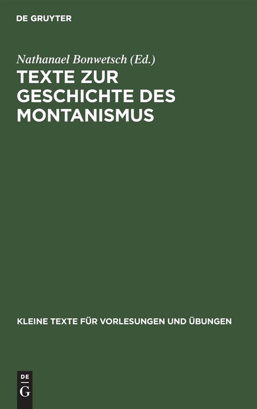 Texte zur Geschichte des Montanismus (Hardcover, Reprint 2020)