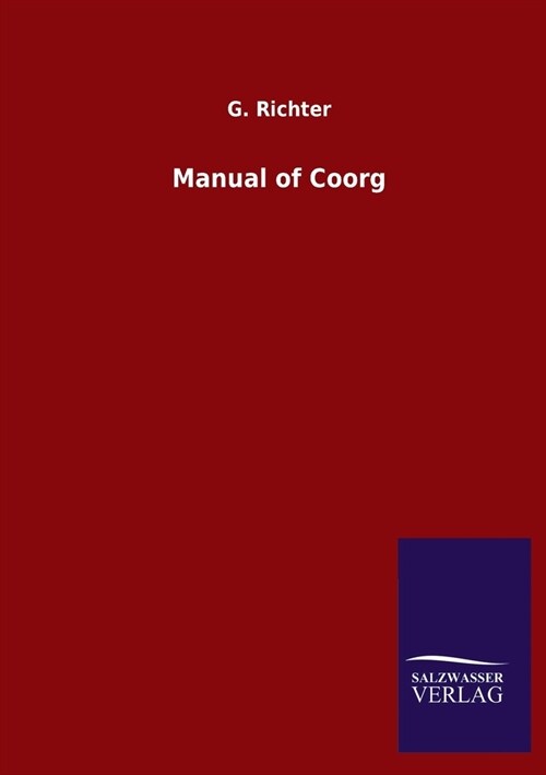 Manual of Coorg (Paperback)