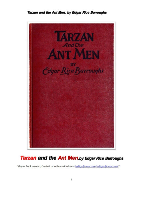 타잔과 개미인간 (Tarzan and the Ant Men, by Edgar Rice Burroughs)