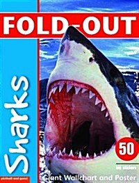 Fold-Out Poster Sticker Book: Sharks (Paperback)