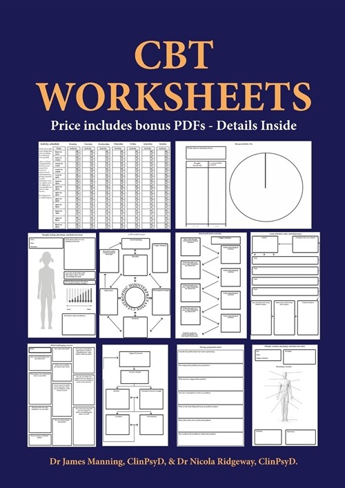CBT Worksheets: CBT worksheets for CBT therapists in training - Formulation worksheets, generic CBT cycle worksheets, thought records, (Paperback)