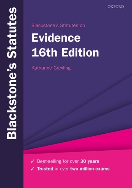 Blackstones Statutes on Evidence (Paperback, 16 Revised edition)