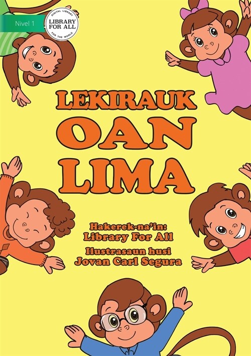 Five Little Monkeys / Lekirauk Oan Lima (Tetun edition) (Paperback)