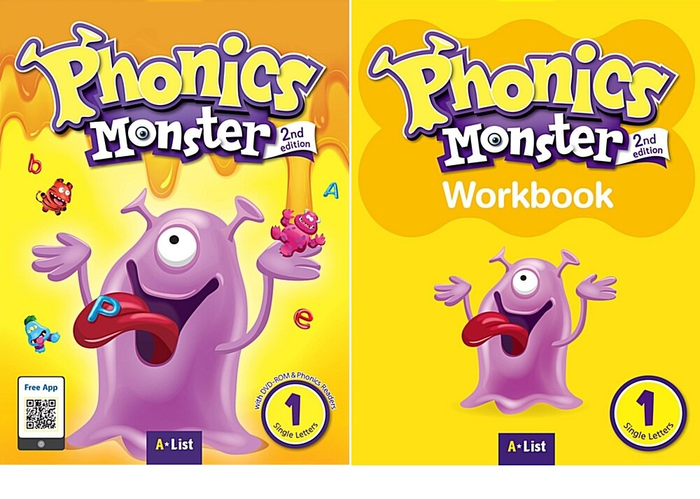 [중고] [세트] Phonics Monster 1 : Student Book + Workbook (2nd Edition)