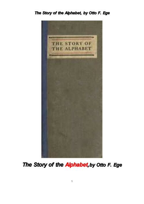 영어의 알파벳 이야기 (The Story of the Alphabet, by Otto F. Ege) 커버