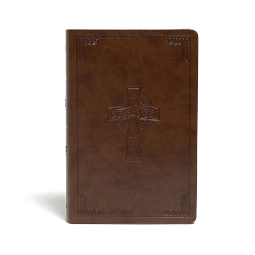 CSB Large Print Personal Size Reference Bible, Brown Celtic Cross Leathertouch (Imitation Leather)