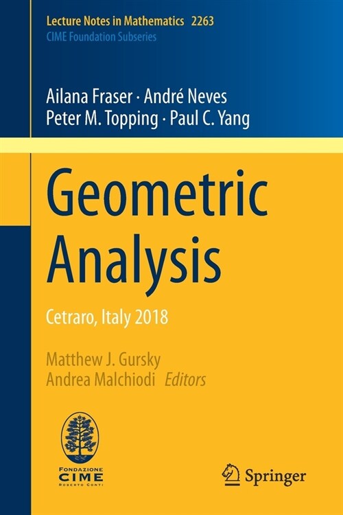 Geometric Analysis: Cetraro, Italy 2018 (Paperback, 2020)