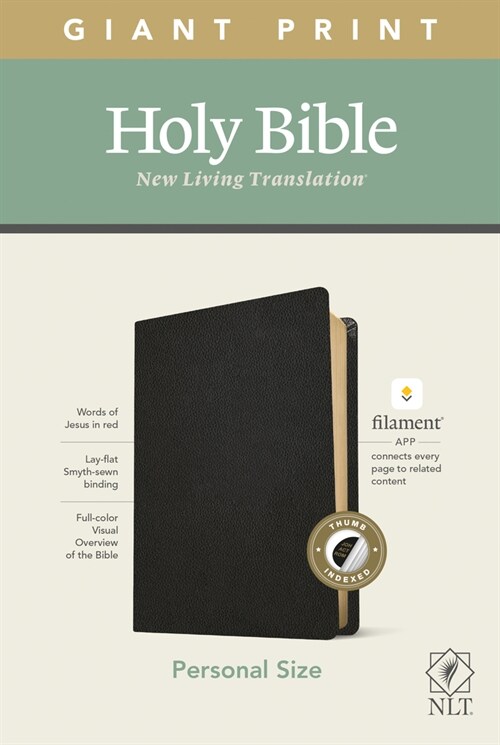 NLT Personal Size Giant Print Bible, Filament Enabled Edition (Red Letter, Genuine Leather, Black, Indexed) (Leather)