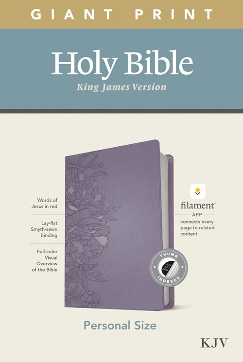 KJV Personal Size Giant Print Bible, Filament Enabled Edition (Leatherlike, Peony Lavender, Indexed) (Imitation Leather)