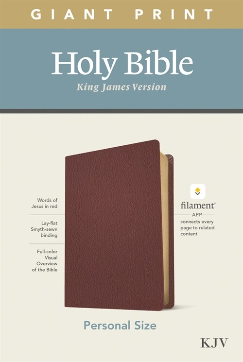 KJV Personal Size Giant Print Bible, Filament Enabled Edition (Genuine Leather, Burgundy) (Leather)