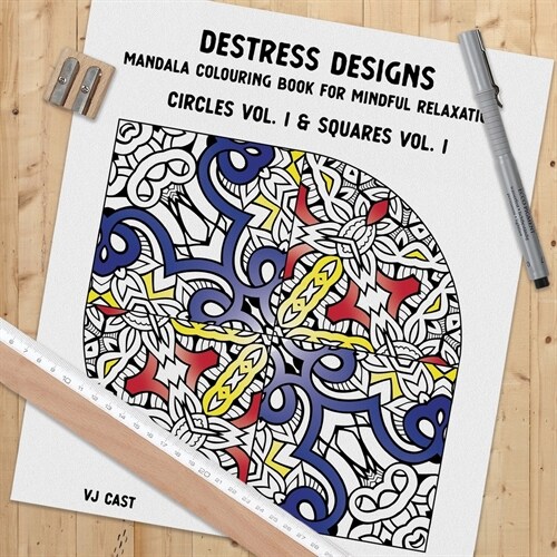 Destress Designs - Circles Vol. 1 & Squares Vol. 1: Mandala Colouring Book for Mindful Relaxation (Paperback)