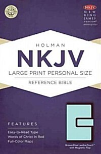 Large Print Personal Size Reference Bible-NKJV-Magnetic Flap (Imitation Leather)