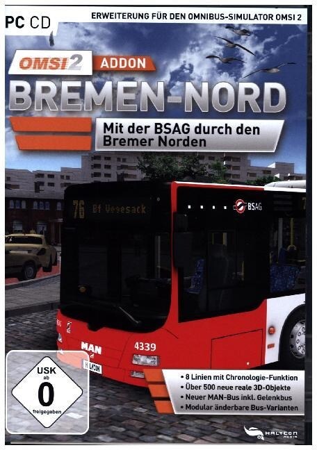 OMSI 2 AddOn Bremen - Nord, 1 CD-ROM (DVD-ROM)