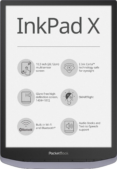 PocketBook InkPad X - metallic grey, E-Book Reader (ZG)