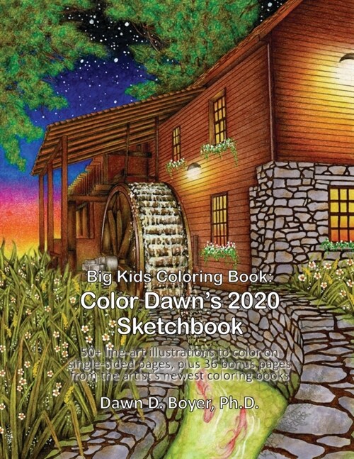 Big Kids Coloring Book: Color Dawns 2020 Sketchbook: 50+ line-art illustrations, plus 36 bonus pages from the artists most recent coloring b (Paperback)