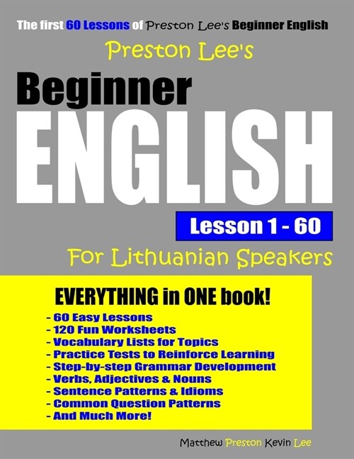 Preston Lees Beginner English Lesson 1 - 60 For Lithuanian Speakers (Paperback)